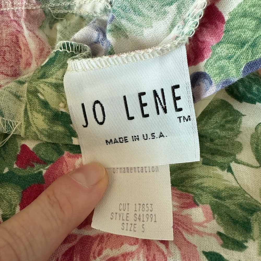 Jo Lene Floral Dress with Purple Bow - Picture 3 of 4